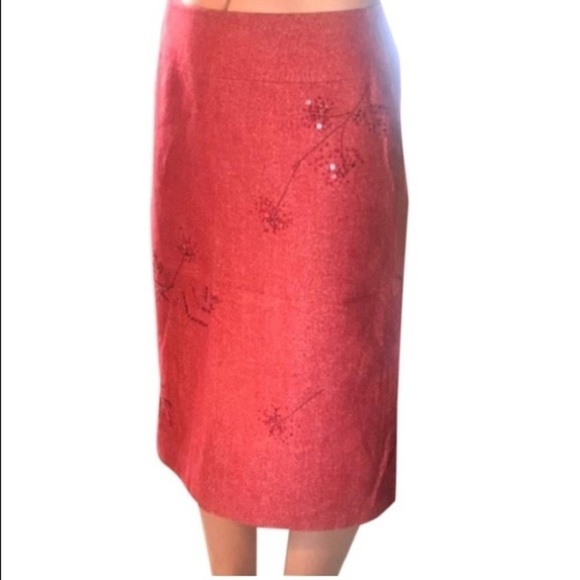 Bcbgmaxazria Wool Blend Embellished Pencil Skirt - Picture 2 of 8